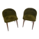 Vintage chairs - Retro chic design - Moss green fur