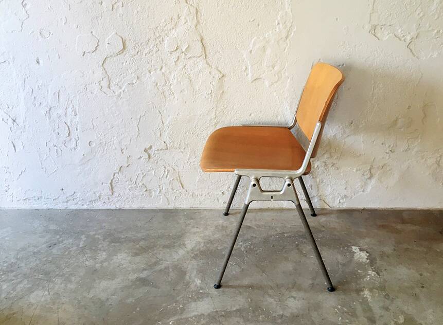 Steel and molded plywood chair, 1970