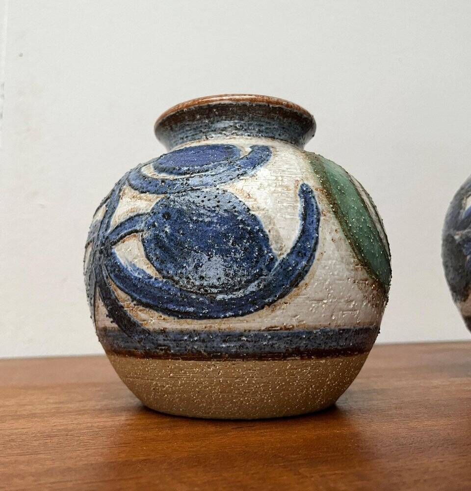 Cactus series round vases in ceramic from the mid-century modern Danish studio Søholm, 1960s, set of 2.