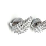 Pair of grey ceramic shell wall lights, Vallauris 1960s