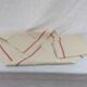 Lot of 3 red bedding towels woven in linen