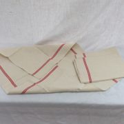 Lot of 3 red bedding towels woven in linen