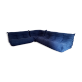 Togo set in blue alcantara by Michel Ducaroy for Ligne Roset