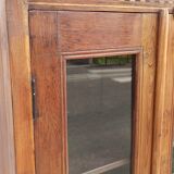 Teak glass cabinet two doors and a drawer