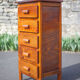 Wooden storage unit with 5 drawers, vintage wooden chest of drawers