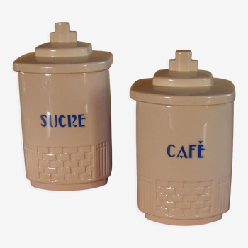 coffee pots and earthenware sugar
