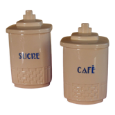 coffee pots and earthenware sugar