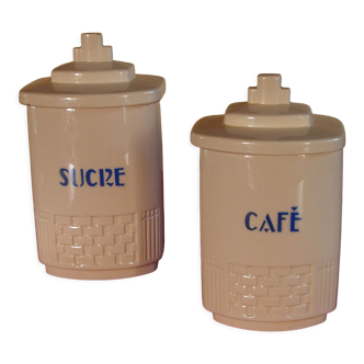Pots à café et sucre en faïence