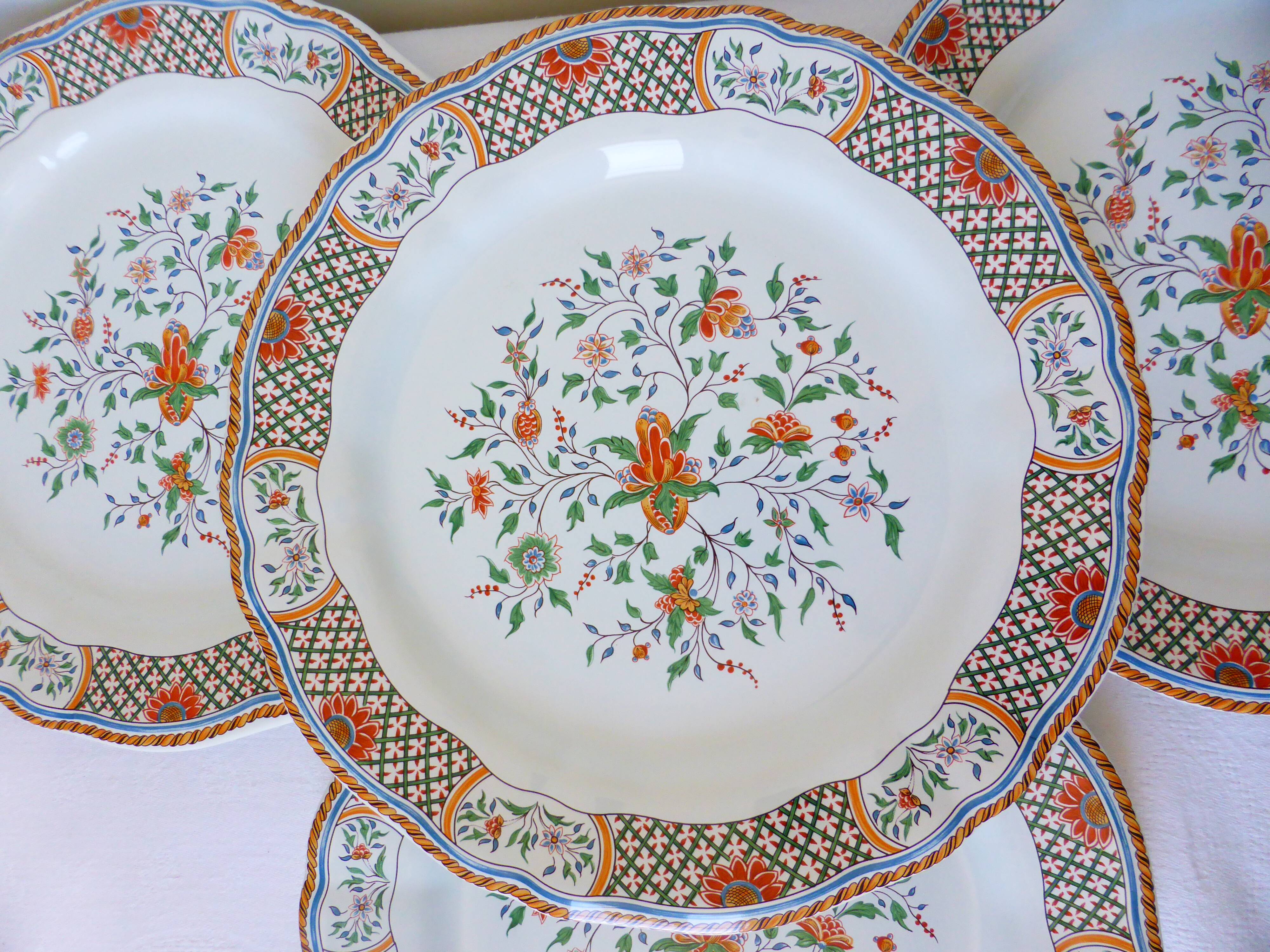4 flat plates of Gien model Rouen 2106196