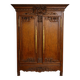 Norman Wedding Armoire in solid oak, richly carved, Louis period.