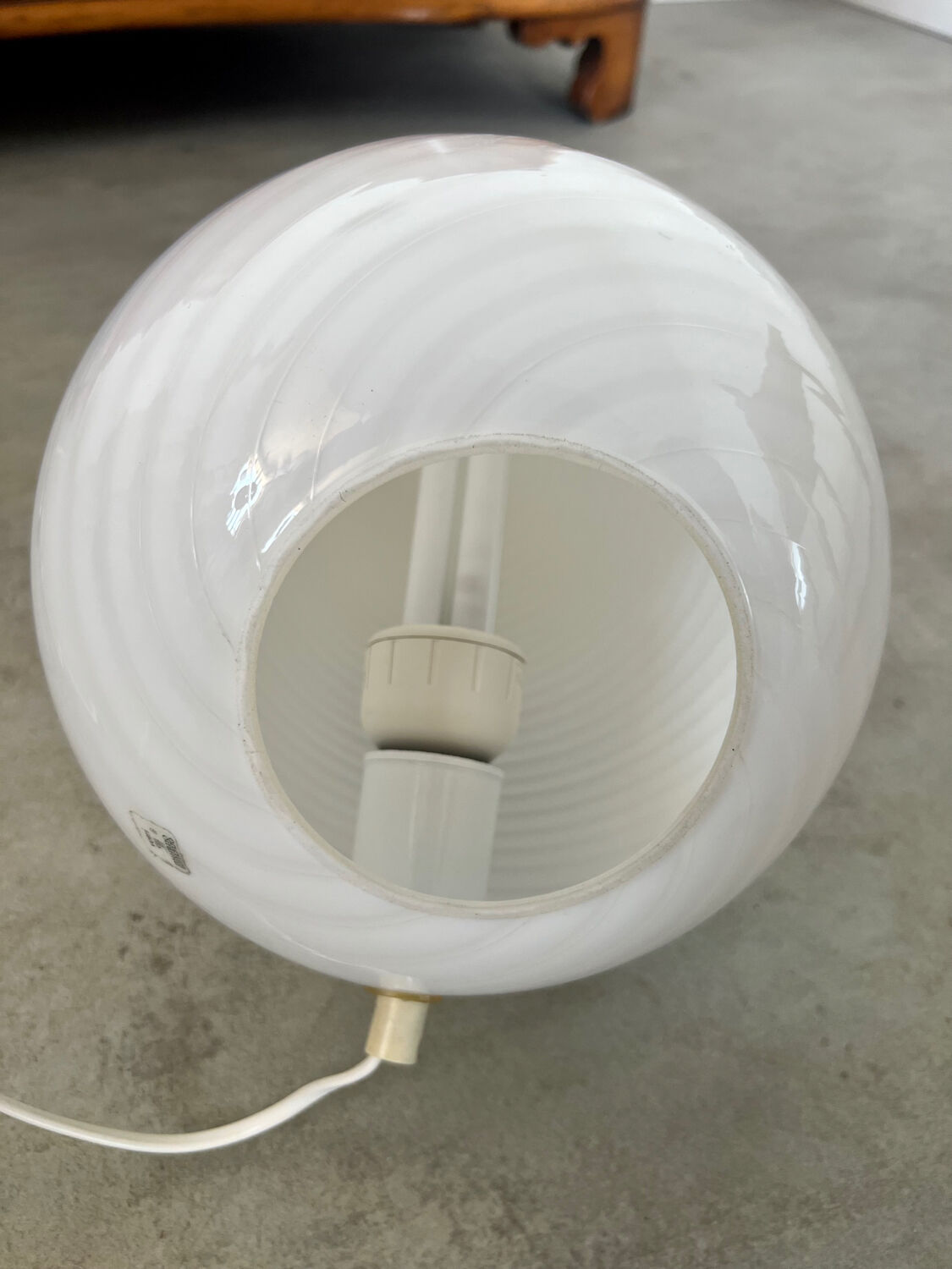 Old Ridged Glass Egg Lamp Design Vetri Murano vintage egg