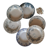 Assiettes creuses anciennes dépareillées en faïence terre de fer