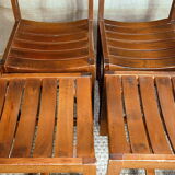 Lot 4 vintage chairs solid wood curved