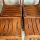 Lot 4 vintage chairs solid wood curved
