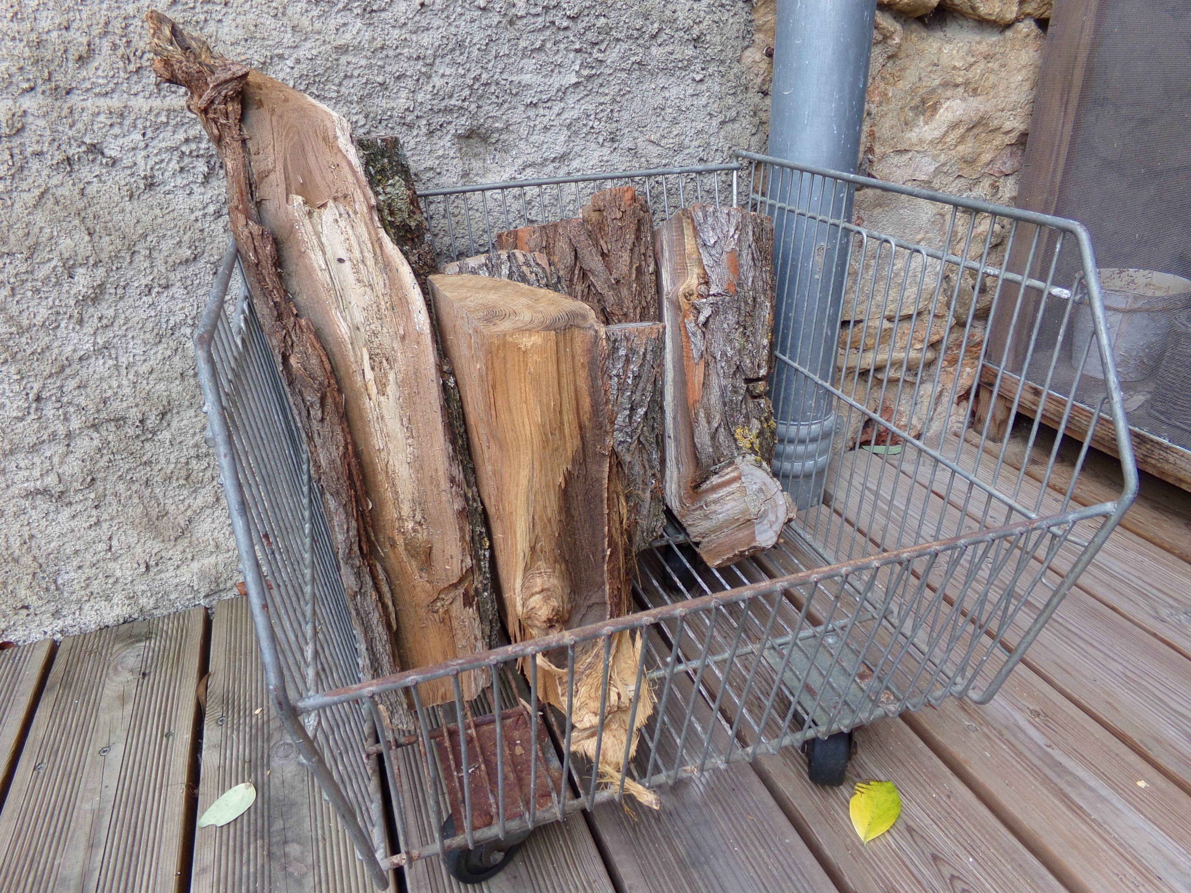 Metal grocery shelf on wheels