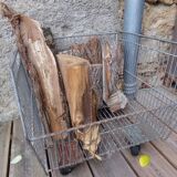 Metal grocery shelf on wheels