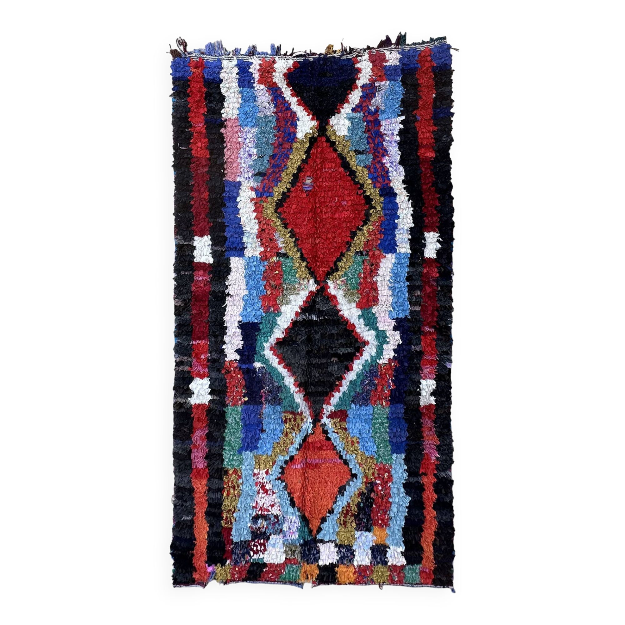 Colorful Boucherouite Moroccan rug - 138 x 256 cm