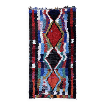 Tapis Marocain Boucherouite coloré - 138 x 256 cm