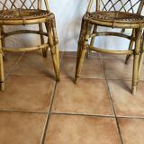Pair of vintage rattan chairs Louis Sognot