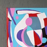 Contemporary Abstract "Morning Blues", Small Unframed Oil Painting, 2022