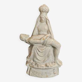 Religious pieta plaster statue late 19th century mater dolorosa