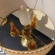 Antique copper candlesticks, mounted as lamps