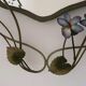 Miroir en tole vintage avec des fleurs, vers 1970