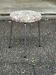 Vintage stool in chrome metal and upholstery from the 1960s.