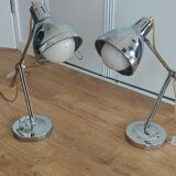 Pair of chrome lamps