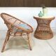 Easy Chair Hand-Woven in Wicker Rattan, Italy 1950s
