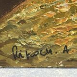 oil on canvas - meditation? - signature to identify
