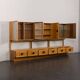 Scandinavian mid century oak wall unit with backlit, Denmark 1970s
