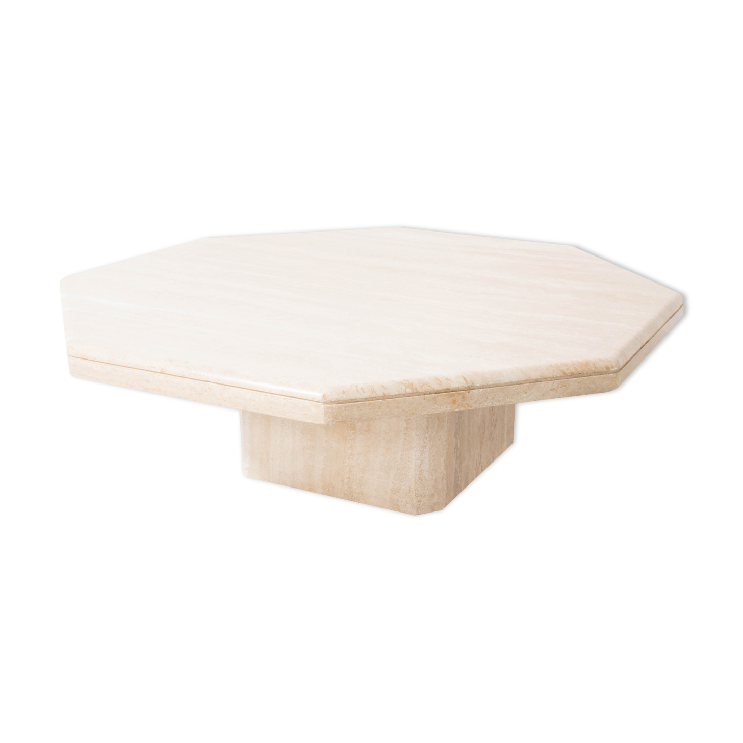 Large Vintage Travertine Coffee Table