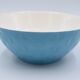 Salad bowl in earthenware Digoin Sarreguemines trompe l'oeil basket in blue