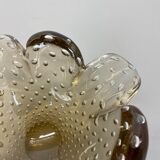 Glass bowl element shell ashtray murano bubble, italy 1970s