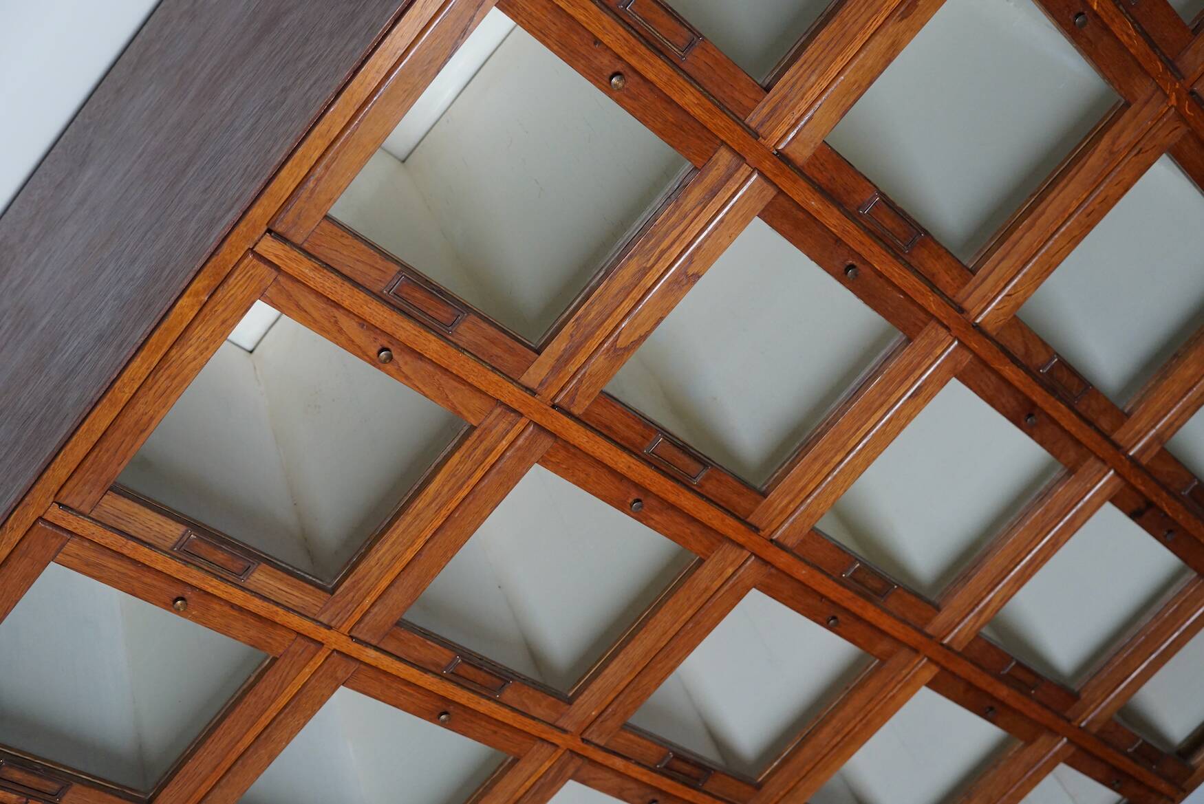 Antique Large Dutch Oak Haberdashery Shop Cabinet Folding Doors, 1920/30s