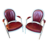 Pair of cabriolet armchairs