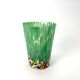 Set of 6 blown glass glasses with coloured Murano granules.