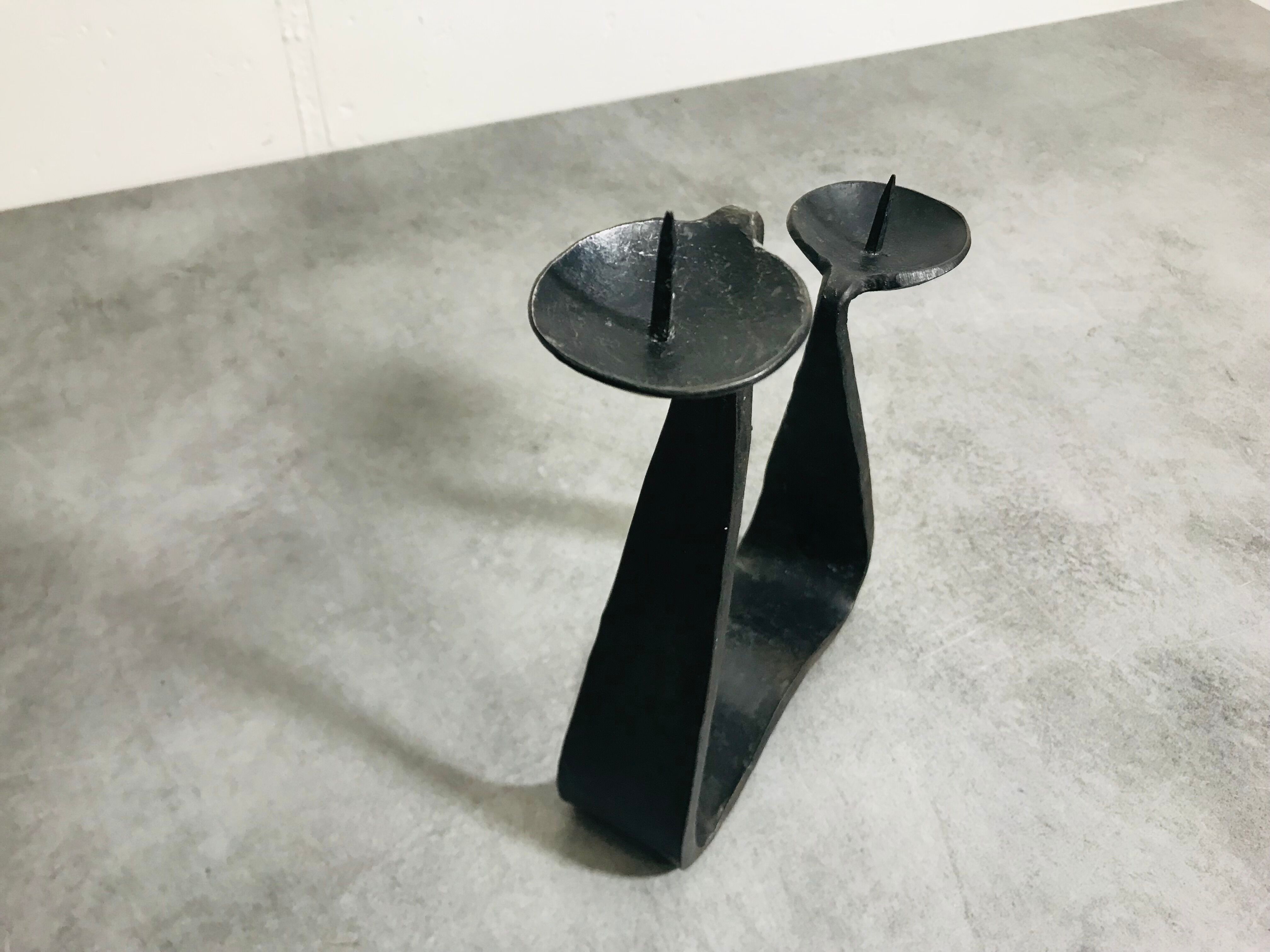Modernist brutalist candle holder