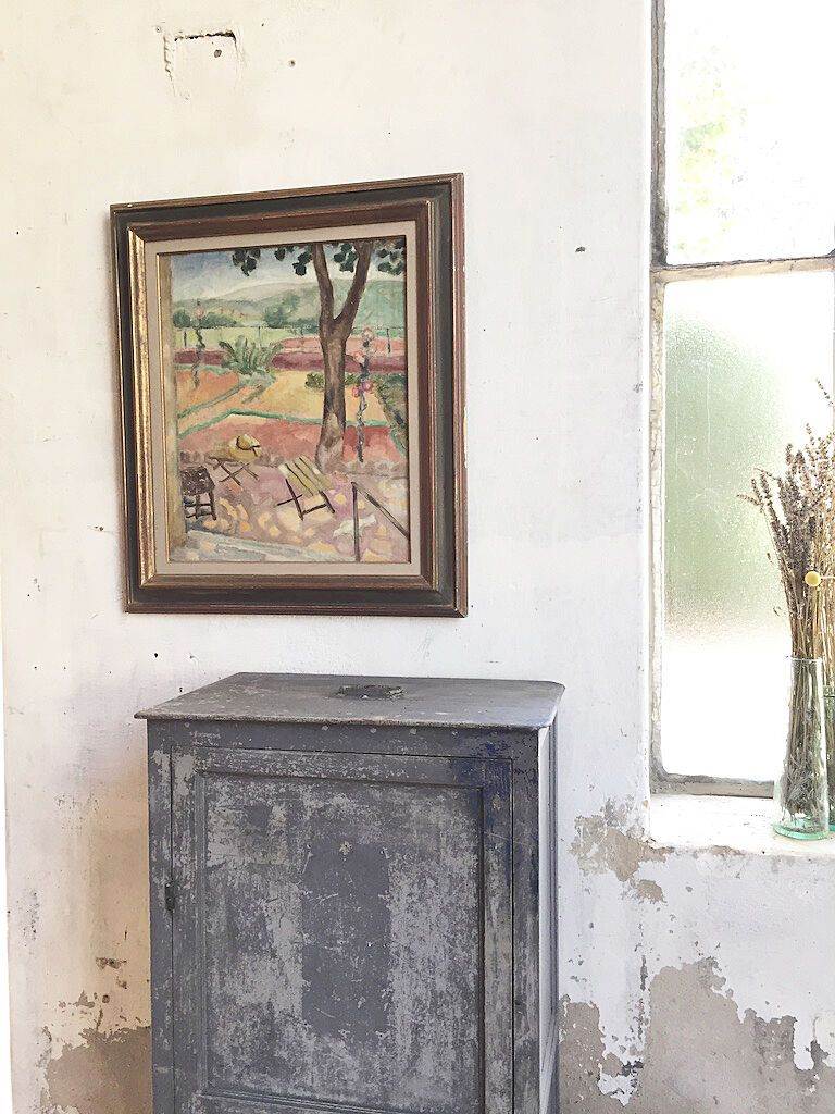 Oil on canvas framed "garden"