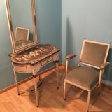 Coiffeuse de princesse vintage année 1960 de style baroque louis XVI