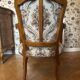 Upholstered chairs in cherry wood, Regency style, Louis XIV with its footrest (set).
