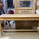 Console table de drapier en chêne brut