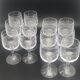 Chiseled crystal wine glasses with flower motif