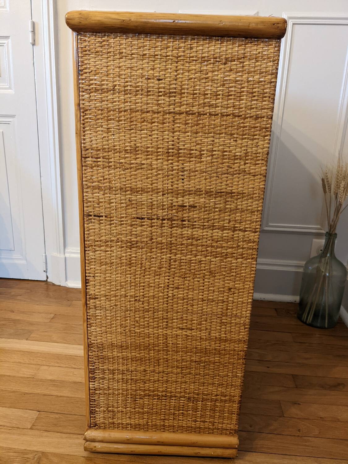Rattan and wicker chest of drawers