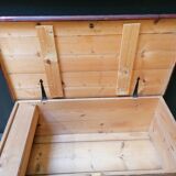 Large vintage chest old wooden trunk