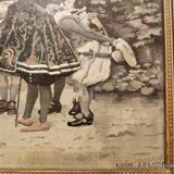 Frame signed louis leloir canvas style year 1750..