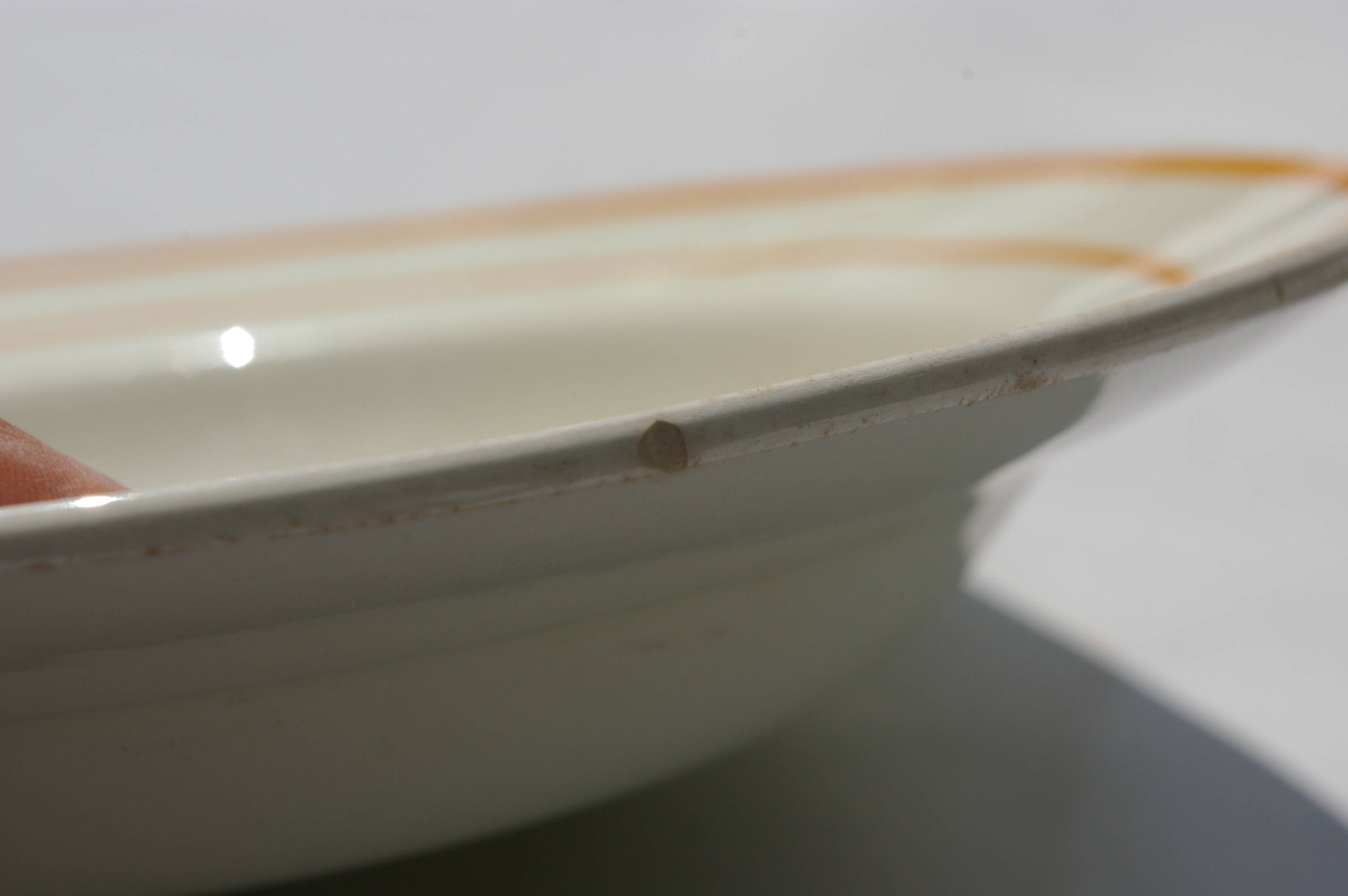 10 HB Creil Montereau earthenware soup plates, "Fleuri" model