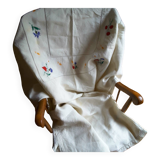 Old linen embroidered tablecloth