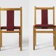 Set of 2 minimalist dining chairs model A-85, Jafameg, Poland, 1960s